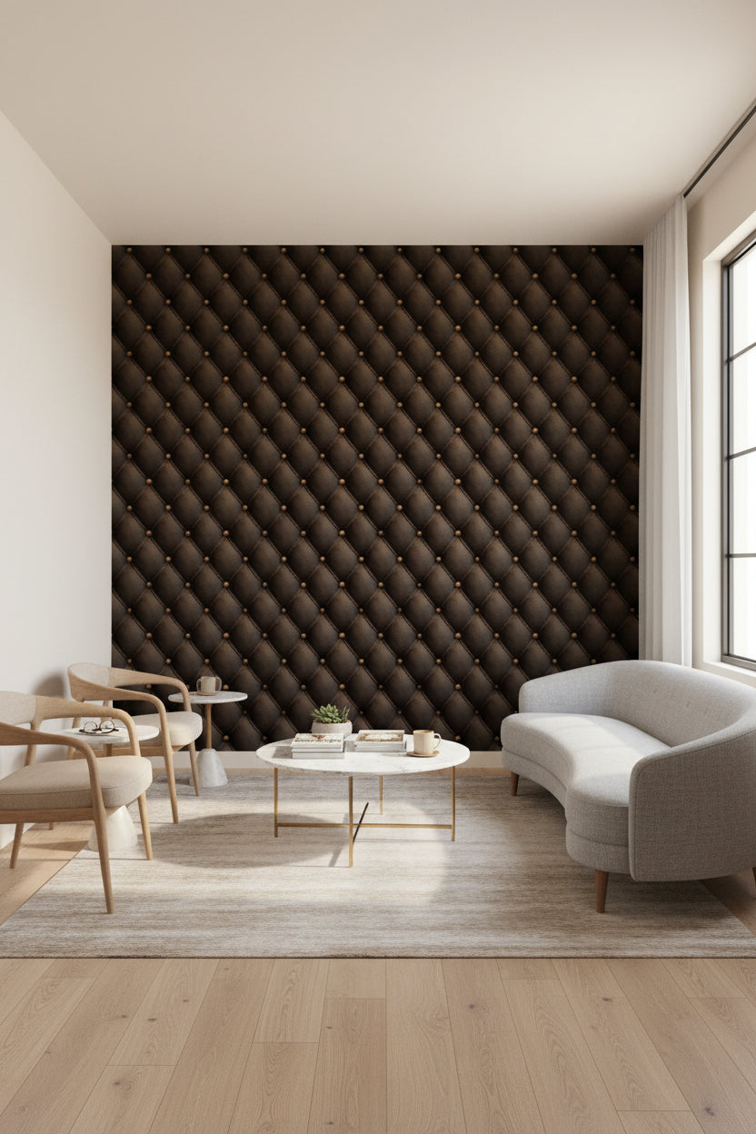 Tufted Wallpaper Leather Geometric Wall Decor