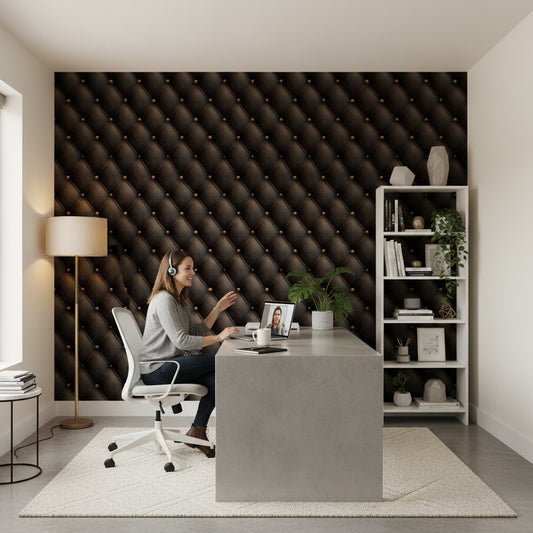 Tufted Wallpaper Leather Geometric Wall Decor