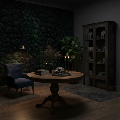 Dark Textured Geometric Stone Effect Wallpaper