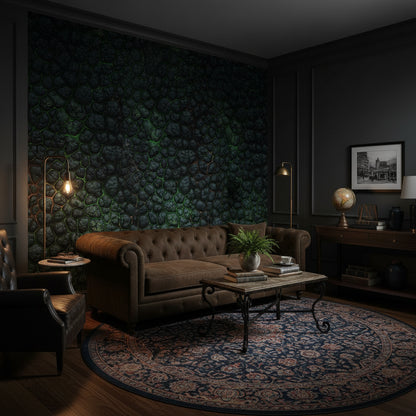 Dark Textured Geometric Stone Effect Wallpaper