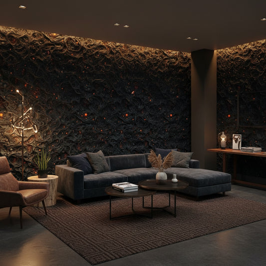 Abstract Wallpaper Dark Removable Swirling Wall Double Roll