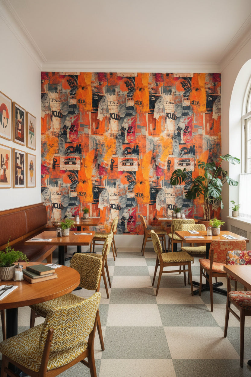 Cassette Geometric Wallpaper Urban Industrial Wall Decor