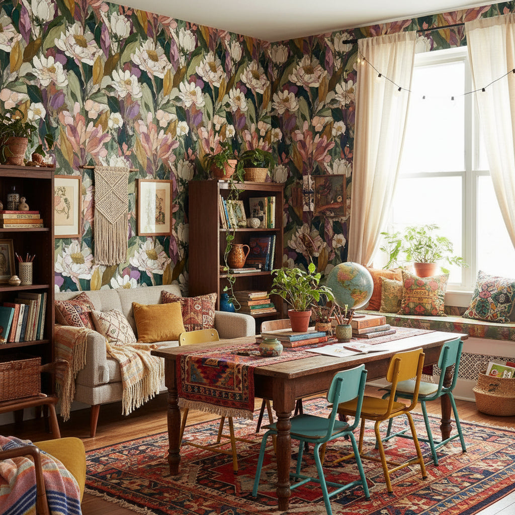 Floral Wallpaper Modern Artistic Wall Mural