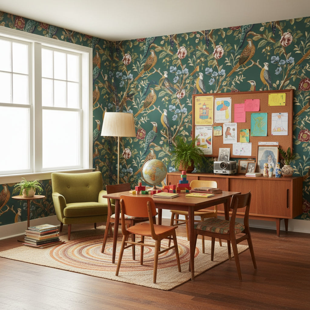 Chinoiserie Wallpaper Birds Floral Removable Wall Decor