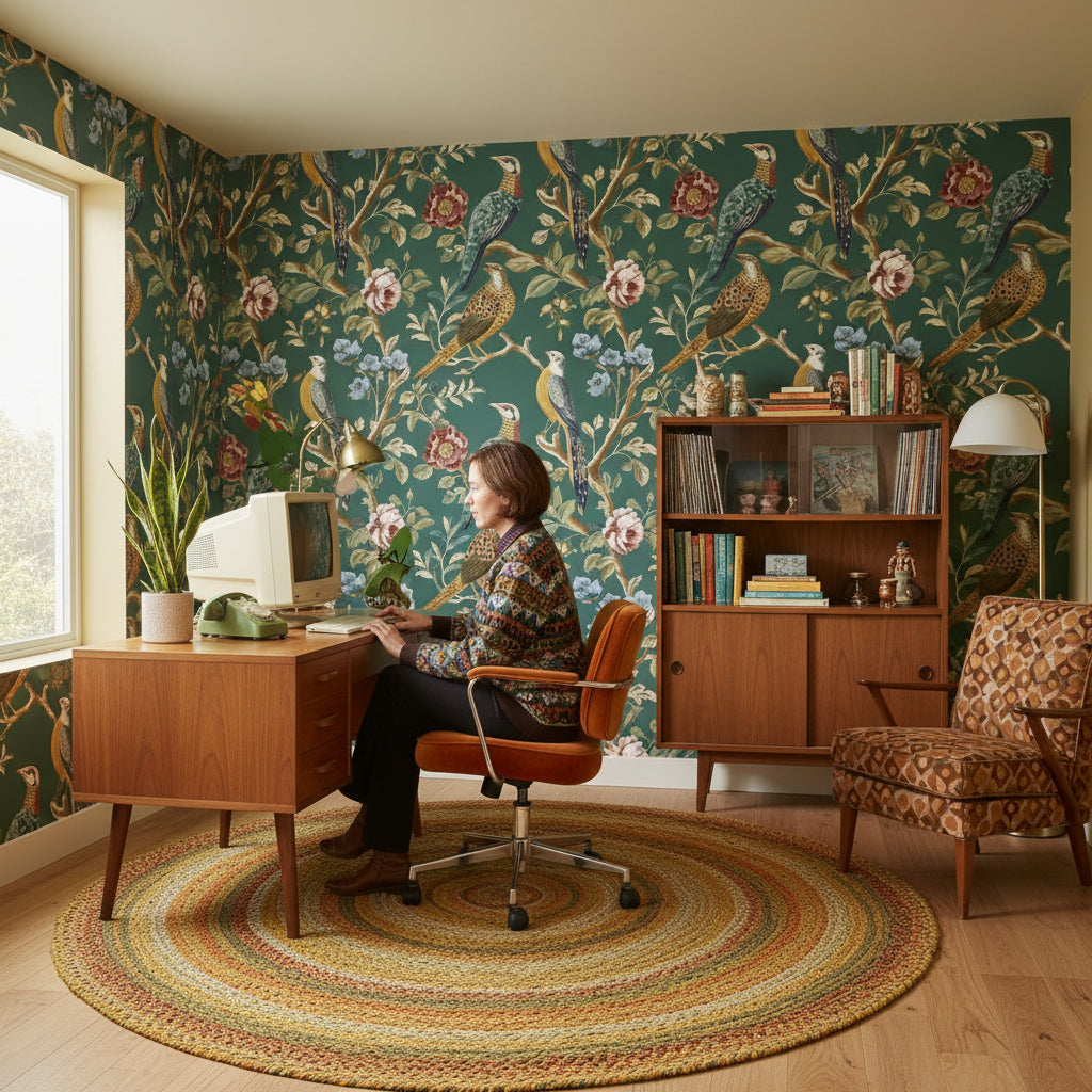 Chinoiserie Wallpaper Birds Floral Removable Wall Decor