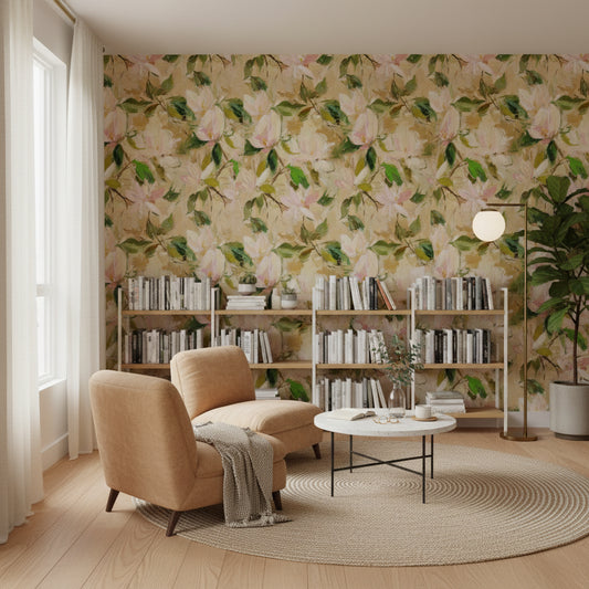 Floral Wallpaper Abstract Vintage Removable Wall Decor