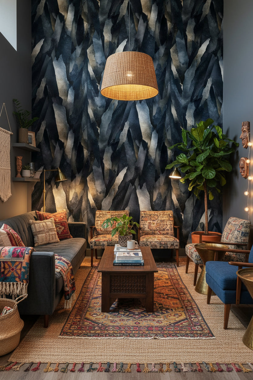 Abstract Wallpaper Geometric Modern Removable Wall Decor