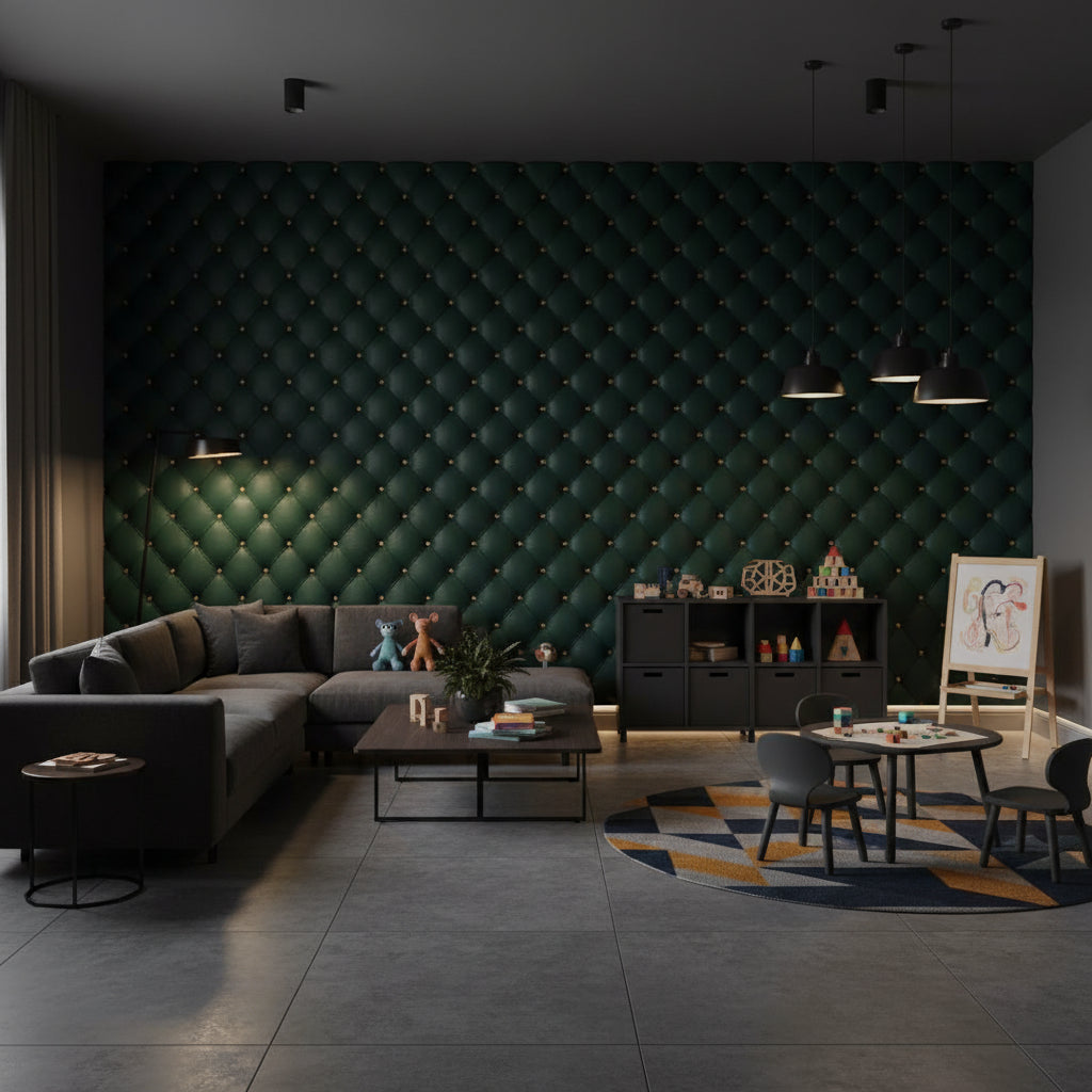 Tufted Wallpaper Luxurious Removable Geometric Wall Double Roll