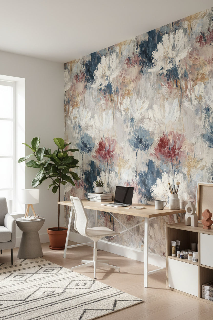 Floral Wallpaper Abstract Modern Wall Mural