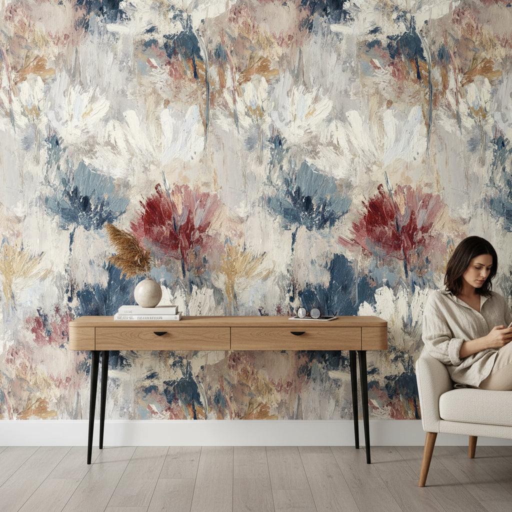Floral Wallpaper Abstract Modern Wall Mural