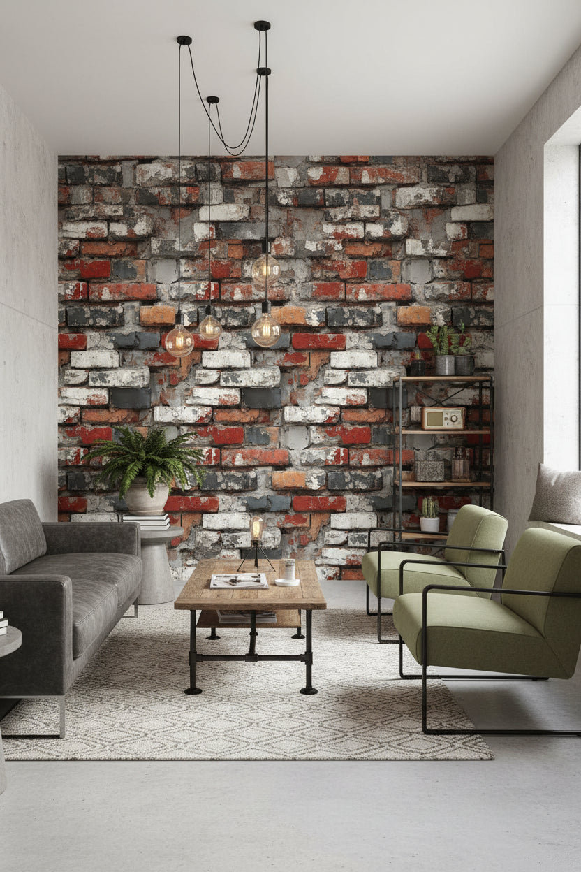 Brick Wall Wallpaper Industrial Decorative Mural