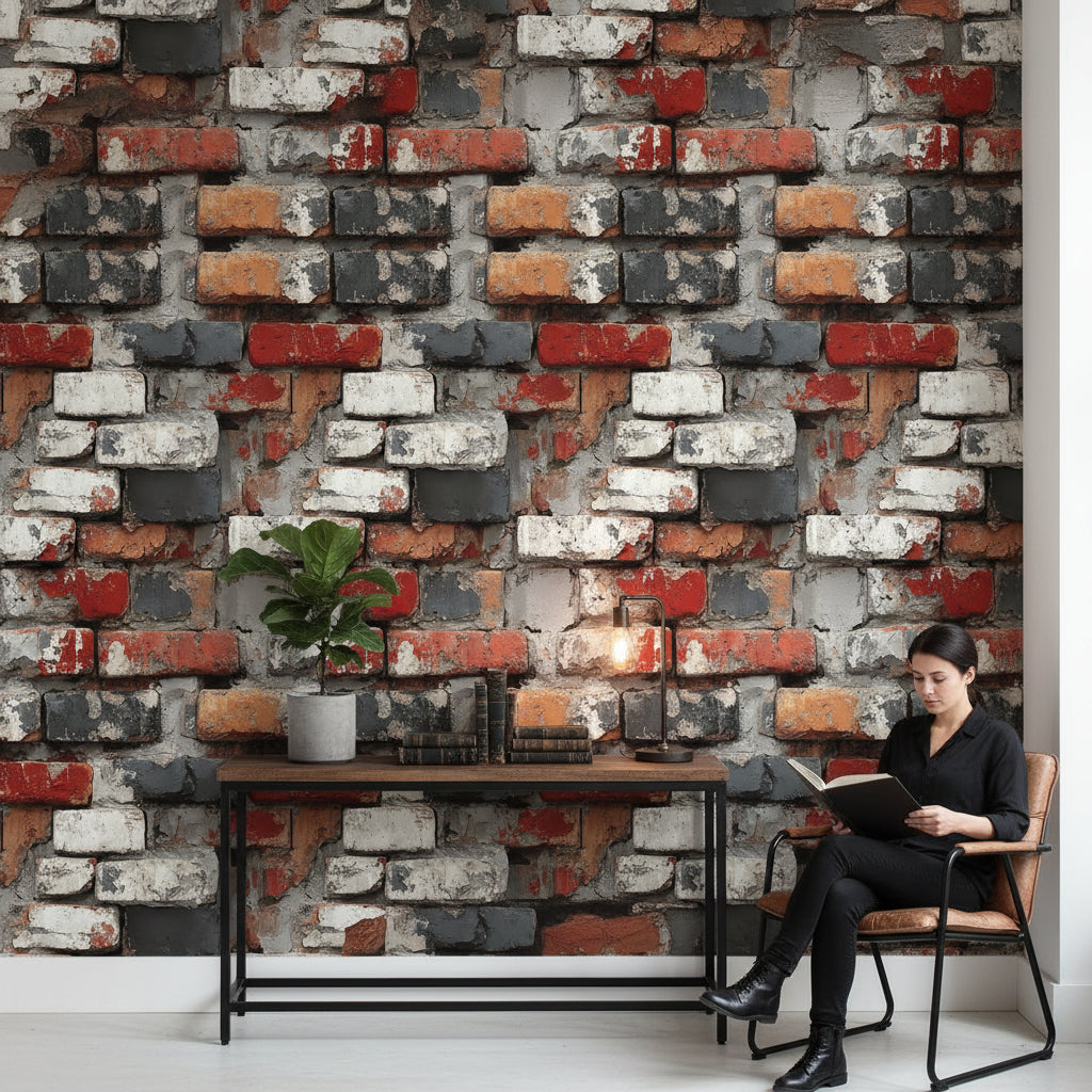 Brick Wall Wallpaper Industrial Decorative Mural