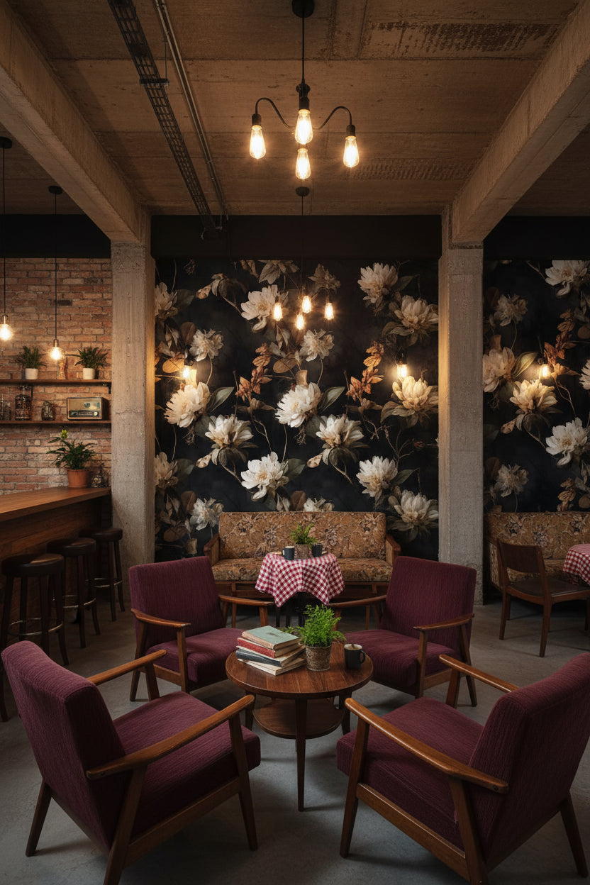 Floral Wallpaper Vintage Elegant Wall Mural