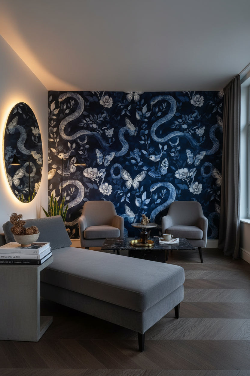 Snake Nature Wallpaper Butterfly Bird Removable Wall Decor