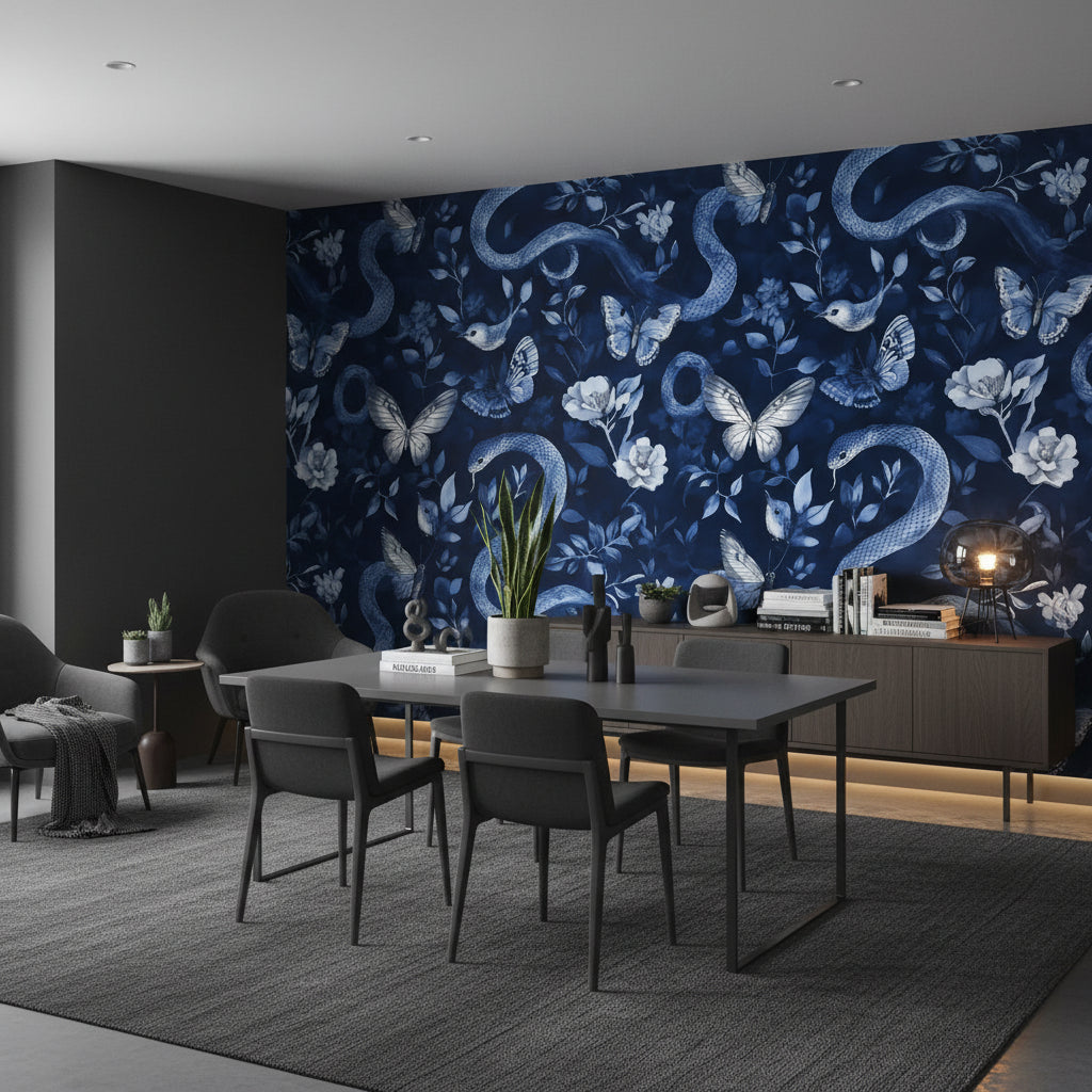 Snake Nature Wallpaper Butterfly Bird Removable Wall Decor