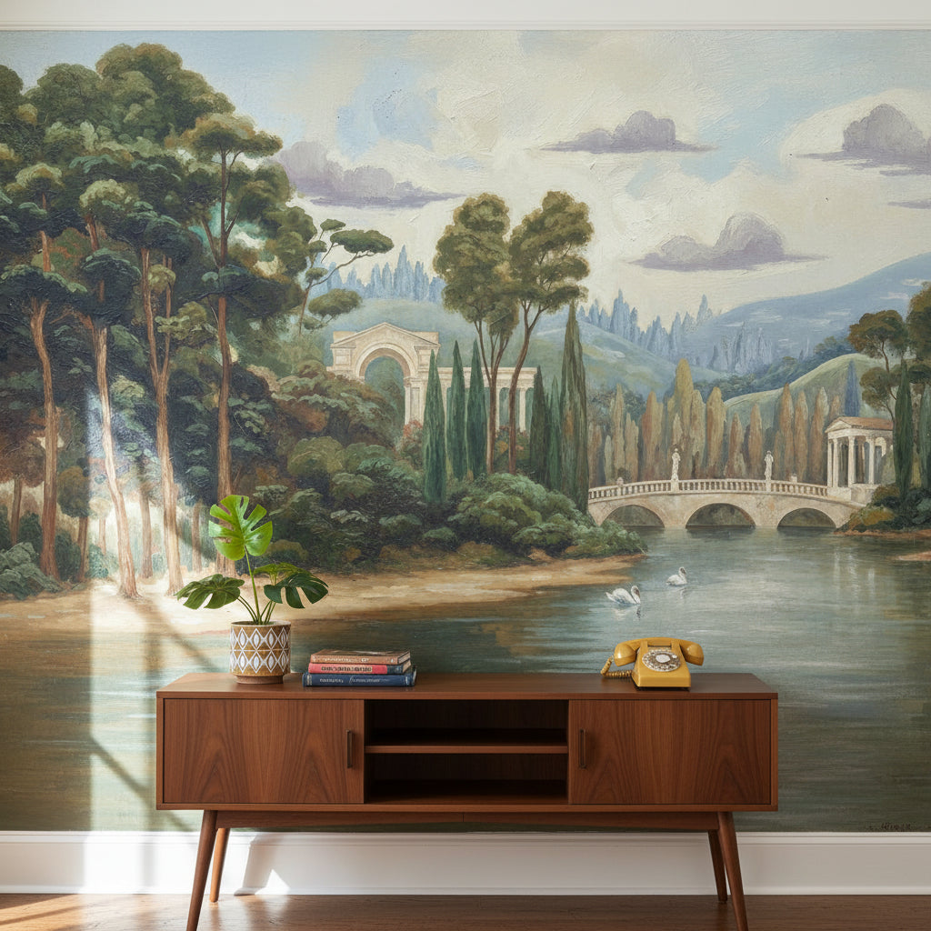 Vintage Landscape Wallpaper Serene Nature Wall Mural