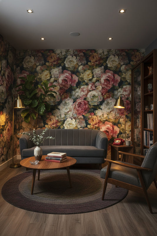 Floral Wallpaper Vintage Abstract Decorative Mural