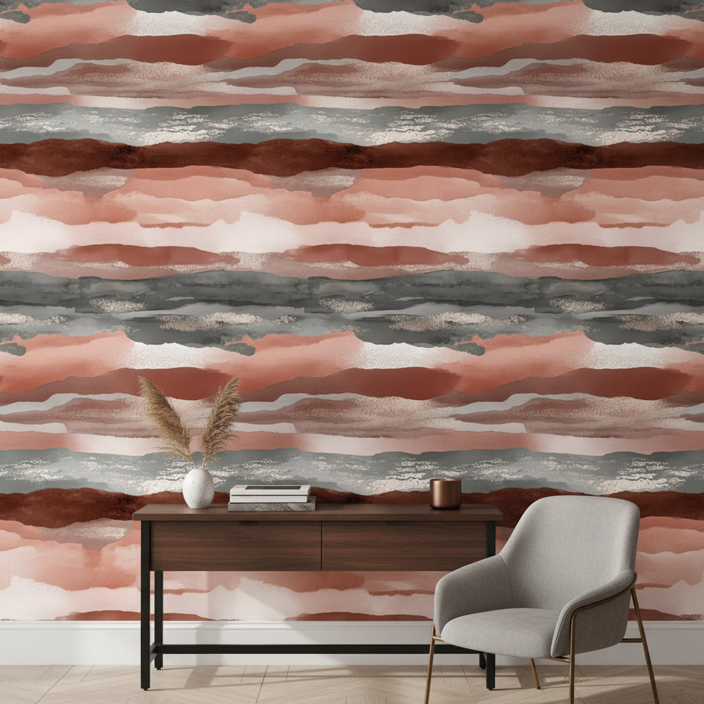 Abstract Wallpaper Striped Removable Textured Wall Double Roll