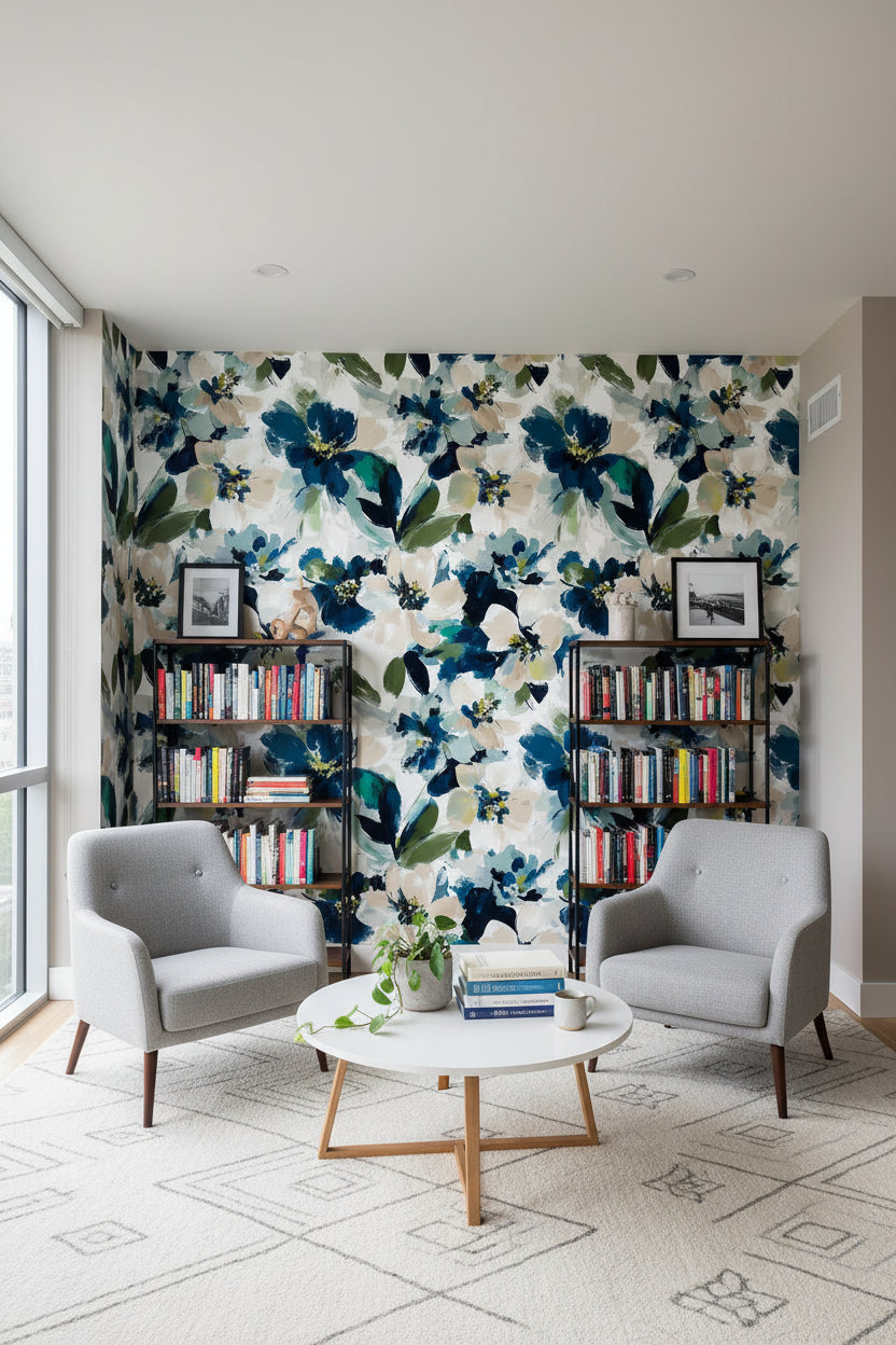 Floral Wallpaper Abstract Mural Modern Wall Decor