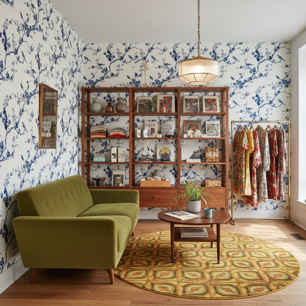 White Background Wallpaper Chinoiserie Floral Wall Mural