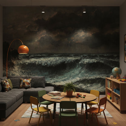 Dark Stormy Ocean Landscape Wall Mural