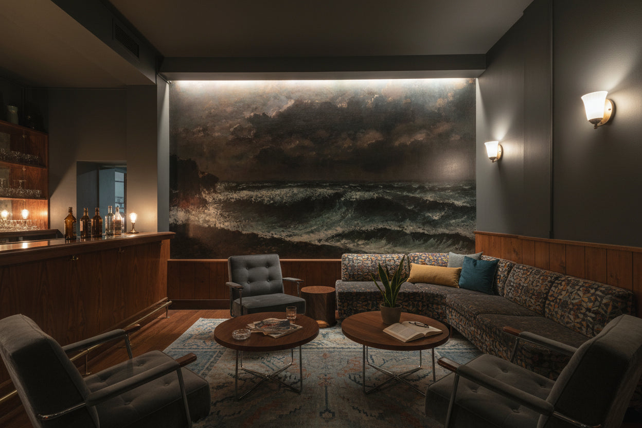 Seascape Wallpaper Stormy Waves Wall Mural