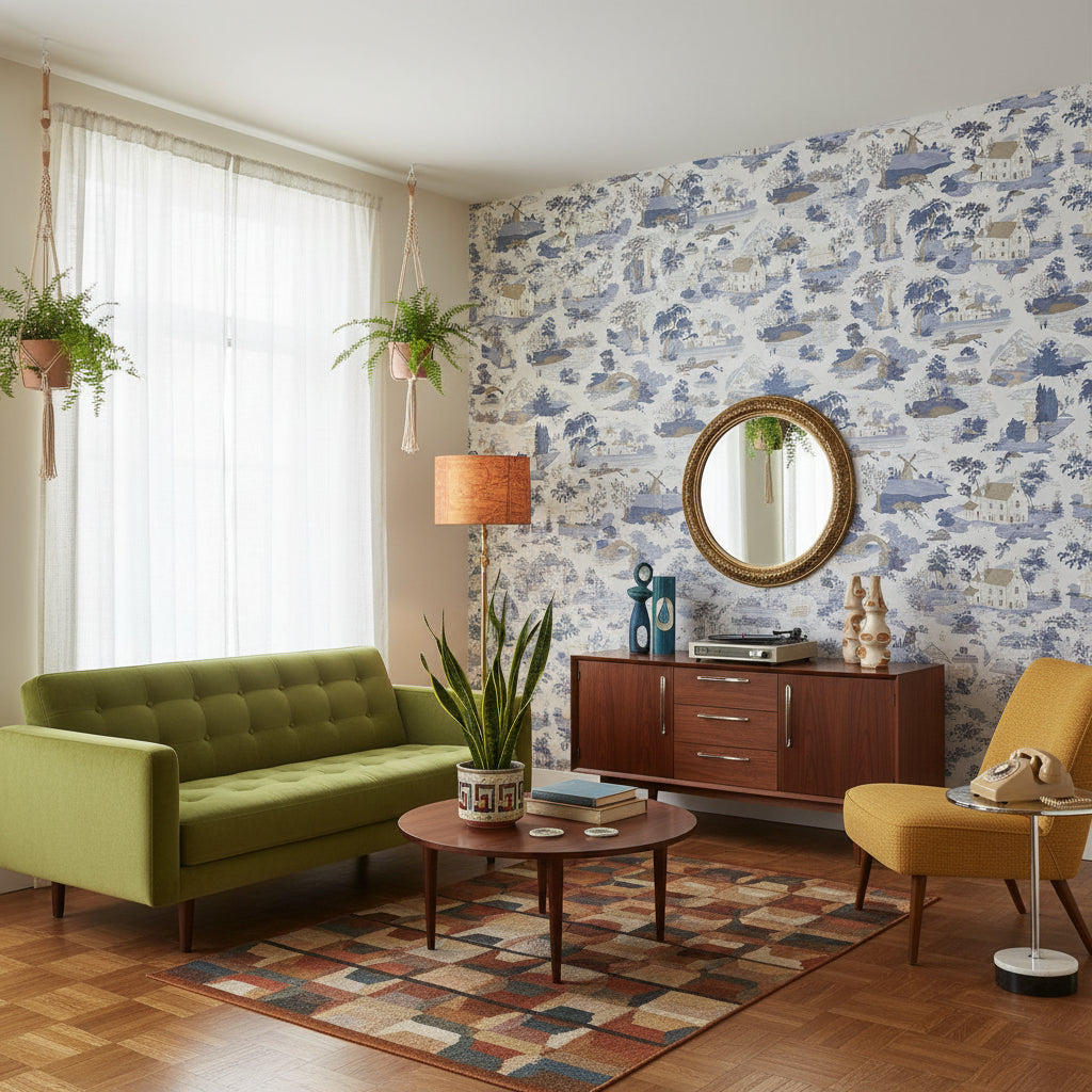 Toile Wallpaper Traditional Pastoral Decorative Mural