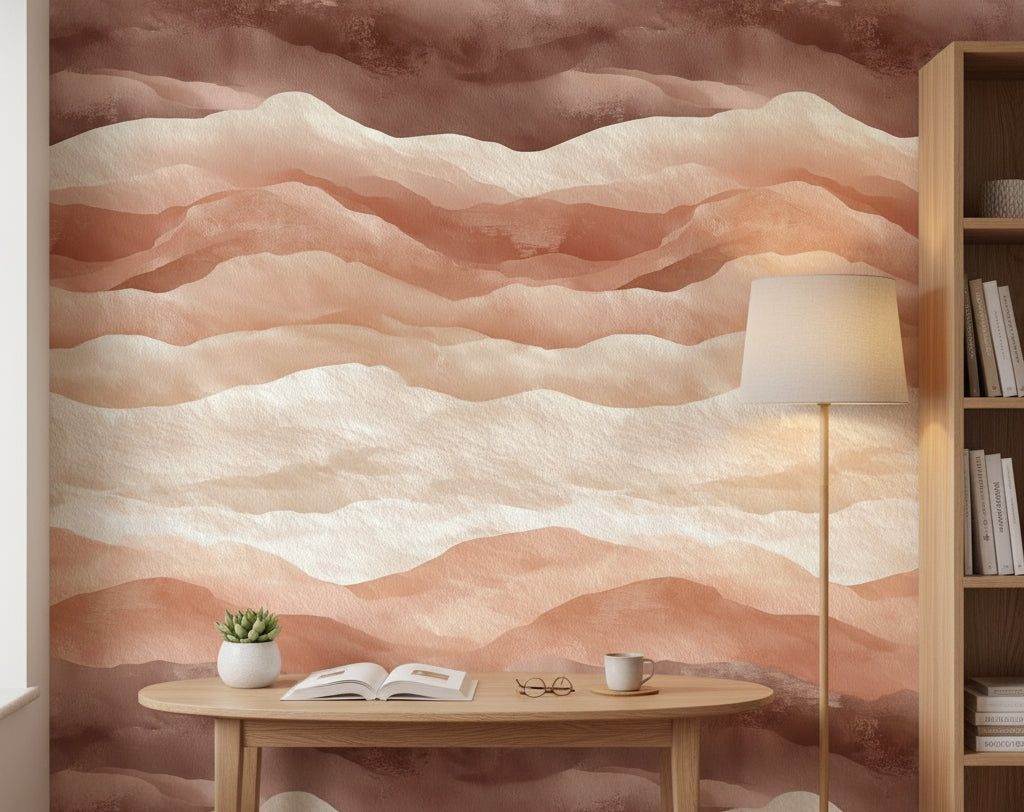 Abstract Landscape Wallpaper Earth Tones Removable Modern Wall Double Roll
