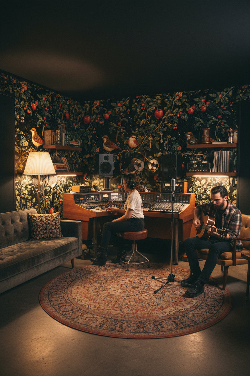 Birds Wallpaper Foliage Mystical Decorative Mural