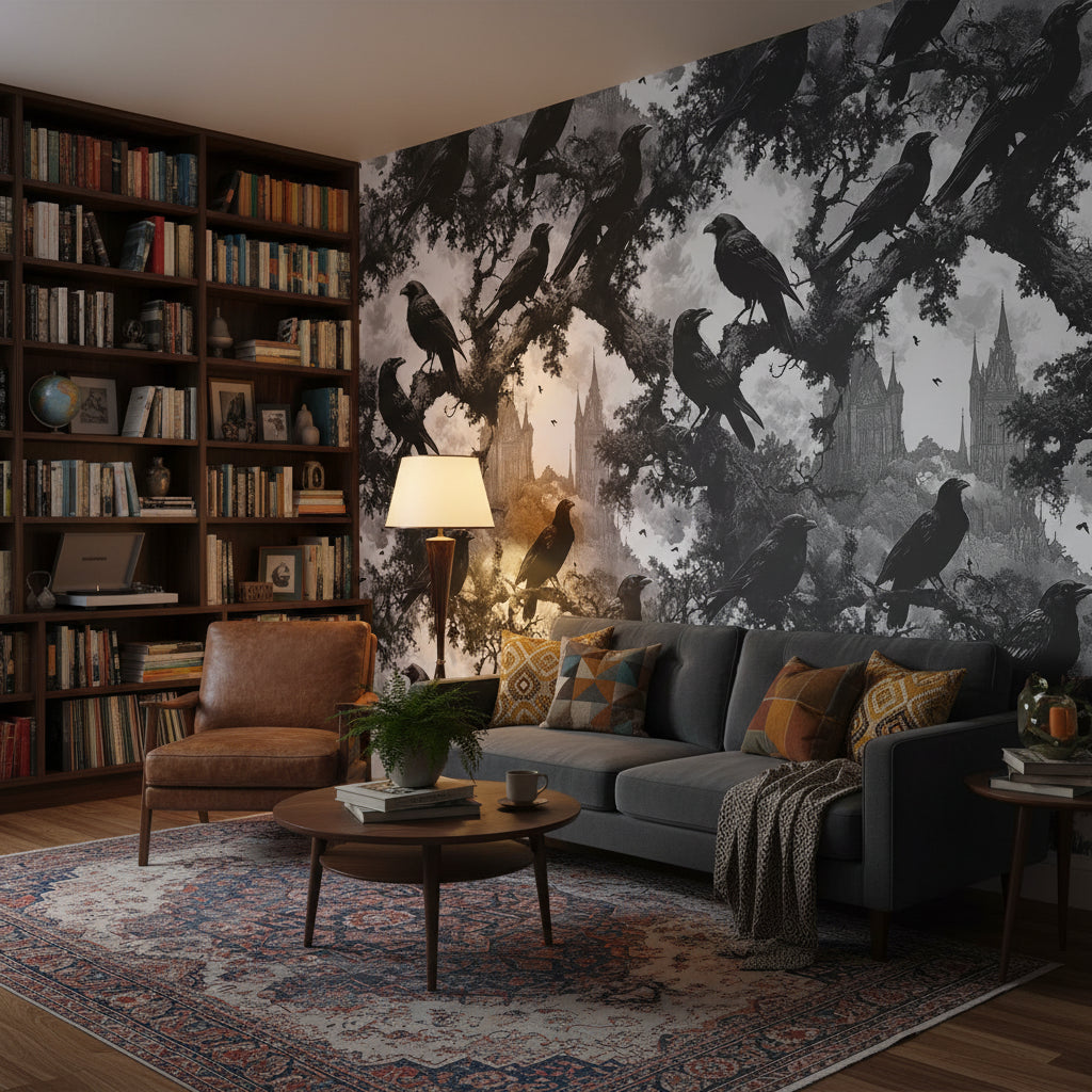 Gothic Wallpaper Dark Architecture Decorative Mural