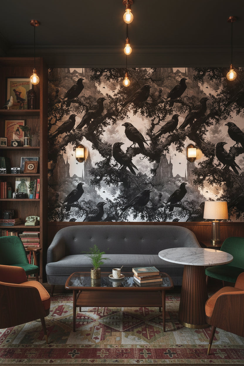 Gothic Wallpaper Dark Architecture Decorative Mural