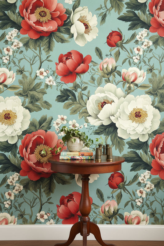 Floral Wallpaper Vintage Elegant Decorative Mural
