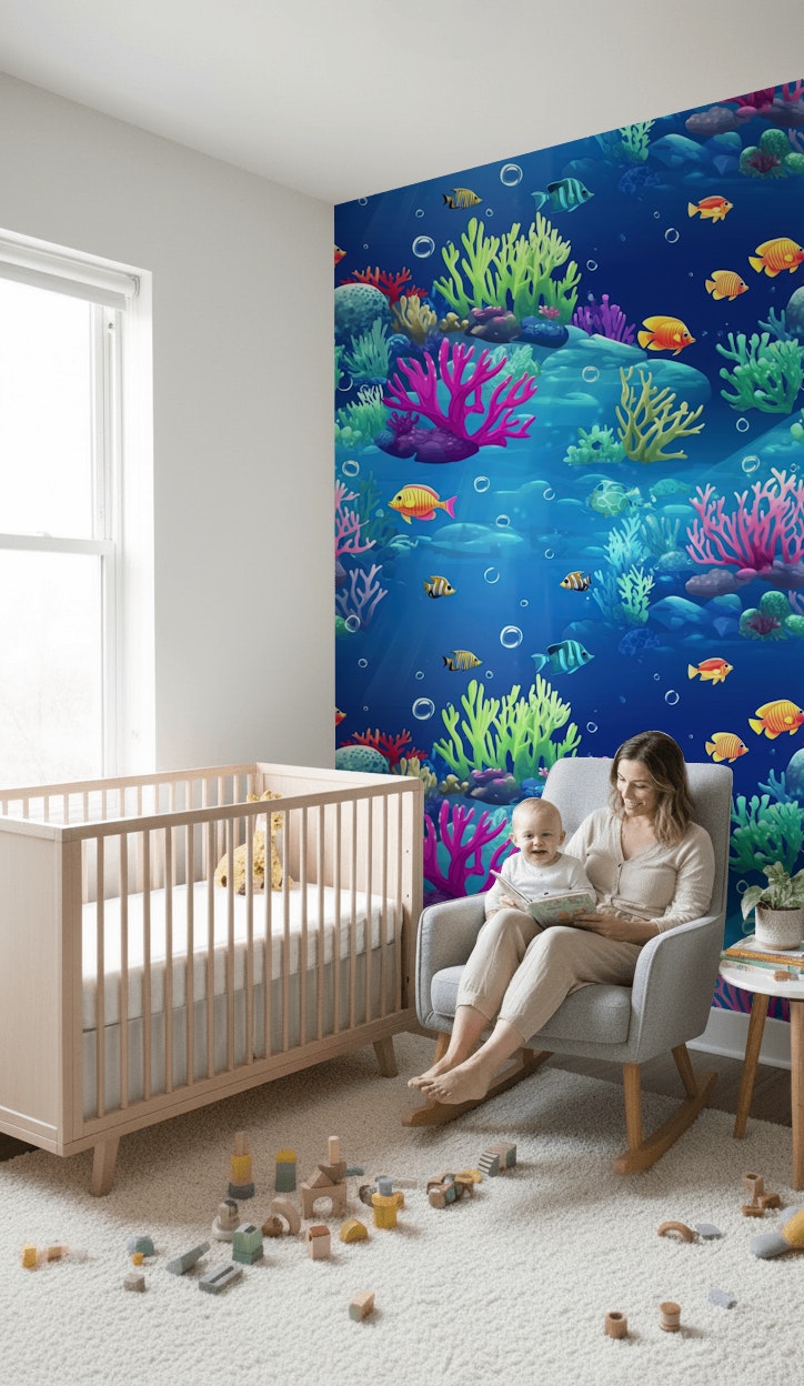 Tropical Fish Wallpaper Ocean Vibrant Decorative Mural