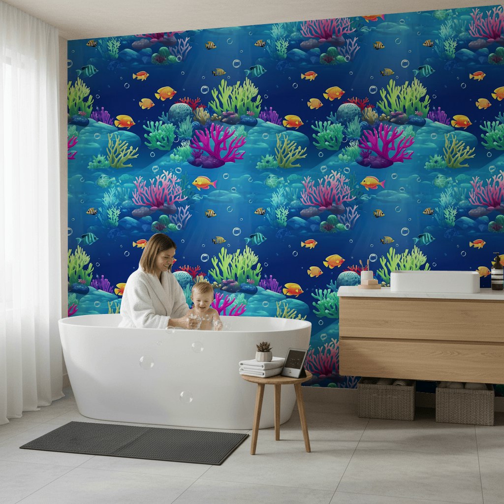 Tropical Fish Wallpaper Ocean Vibrant Decorative Mural