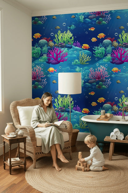 Vibrant Underwater Coral Reef Fish Wallpaper