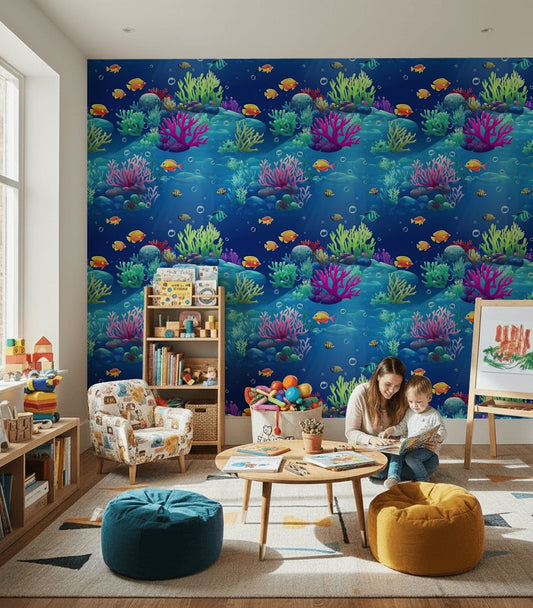 Tropical Fish Wallpaper Ocean Vibrant Decorative Mural