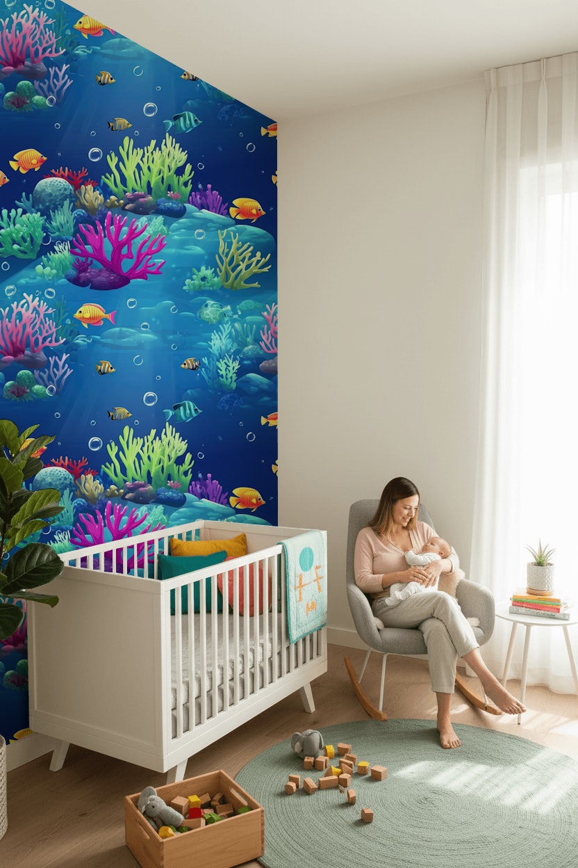 Tropical Fish Wallpaper Ocean Vibrant Decorative Mural