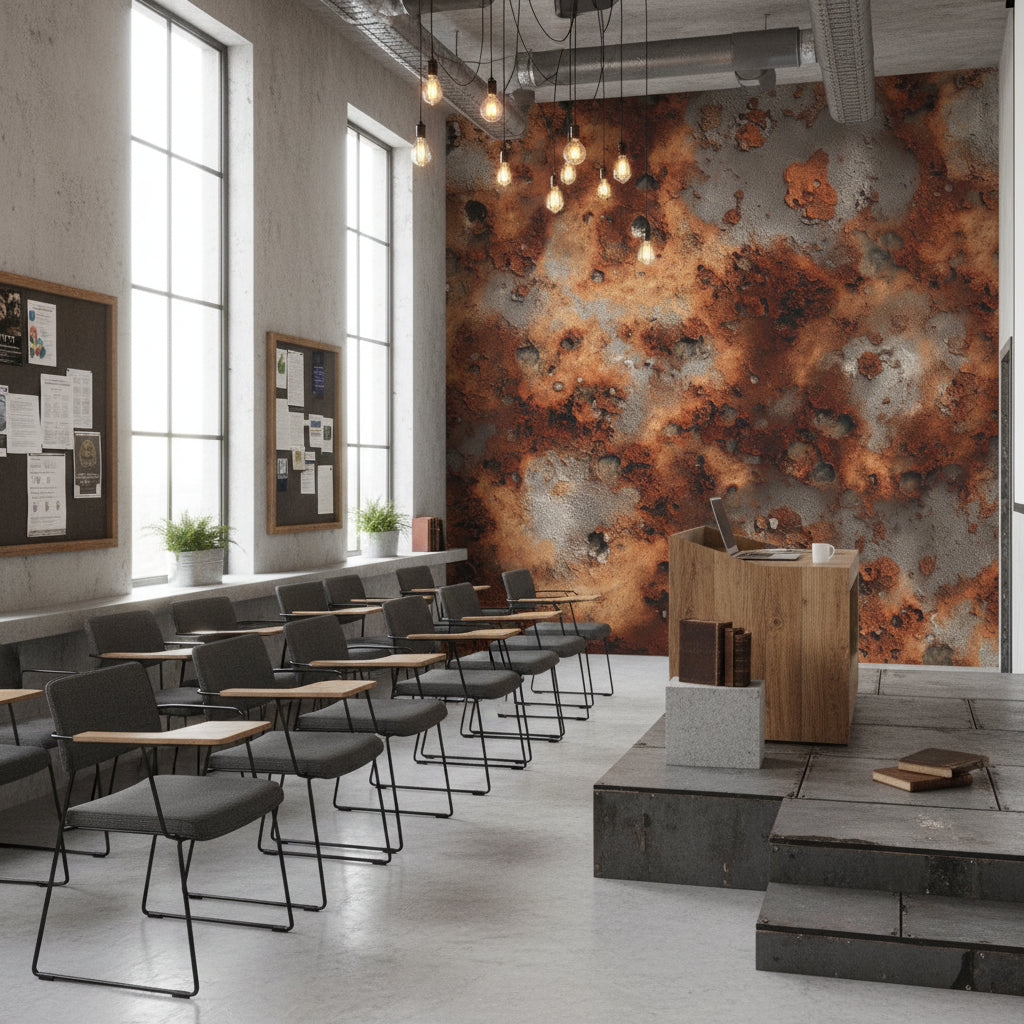 Rustic Brown and Gray Abstract Texture Wallpaper
