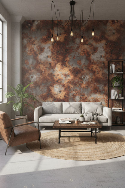 Rustic Brown and Gray Abstract Texture Wallpaper