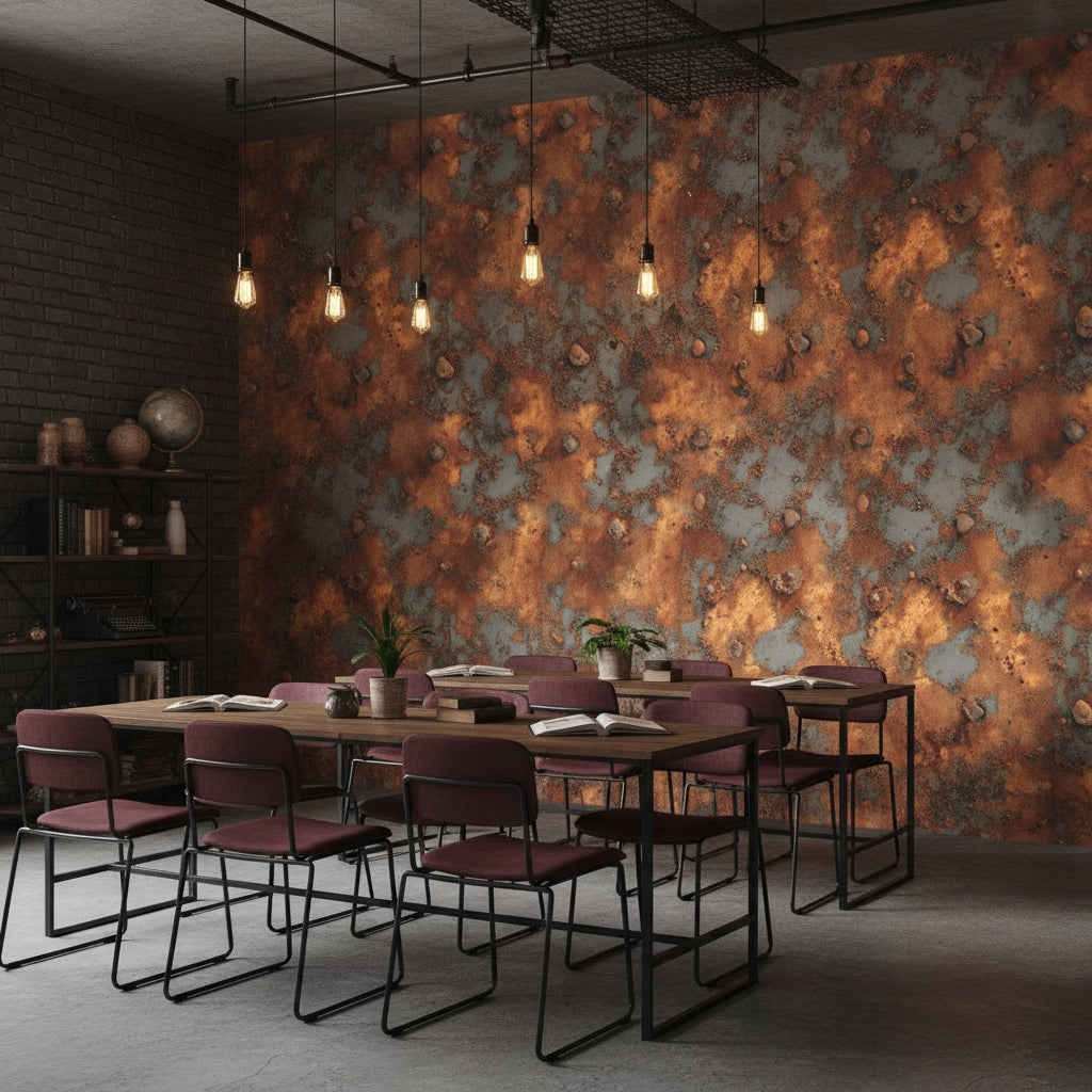 Industrial Wallpaper Textured Rust Wall Mural