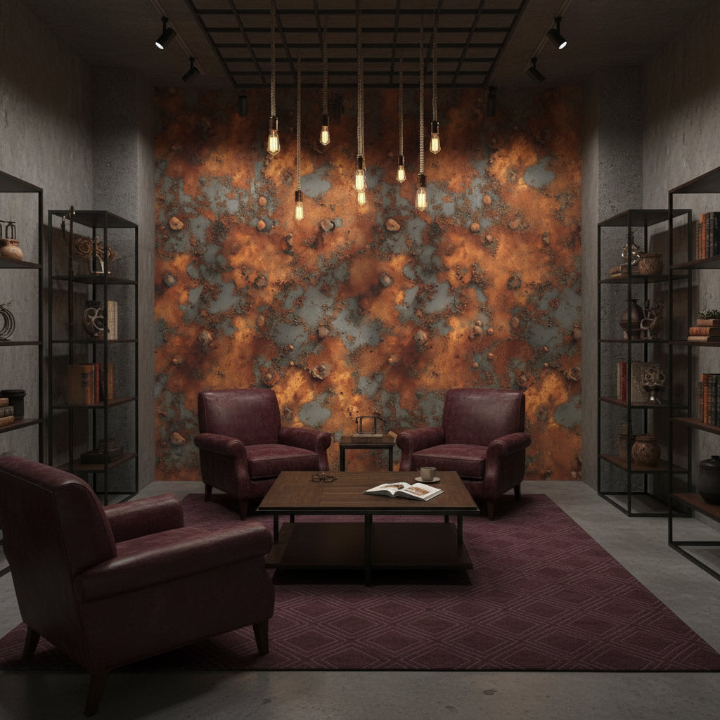 Industrial Wallpaper Textured Rust Wall Mural