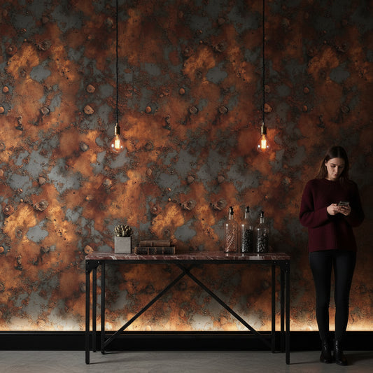 Industrial Wallpaper Textured Rust Wall Mural
