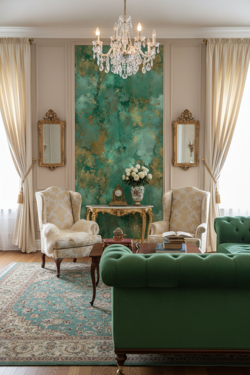 Shades Of Green Wallpaper Teal Abstract Wall Mural