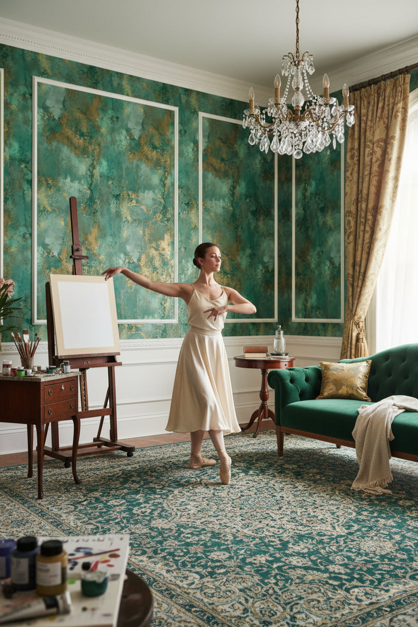 Shades Of Green Wallpaper Teal Abstract Wall Mural