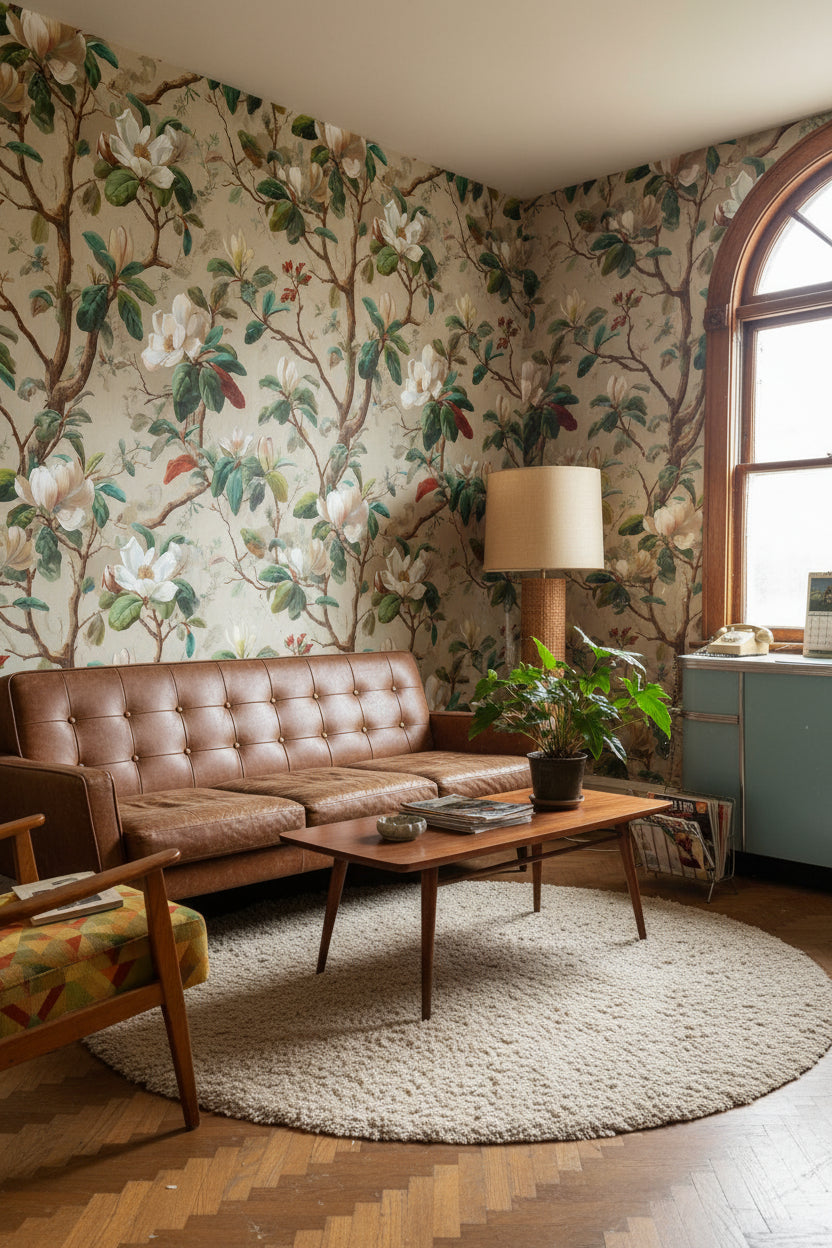 Magnolia Wallpaper Floral Traditional Wall Mural