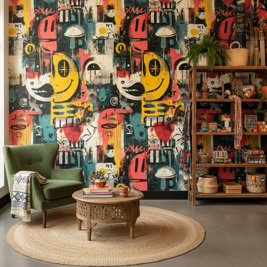 Geometric Wallpaper Artistic Vibrant Wall Mural