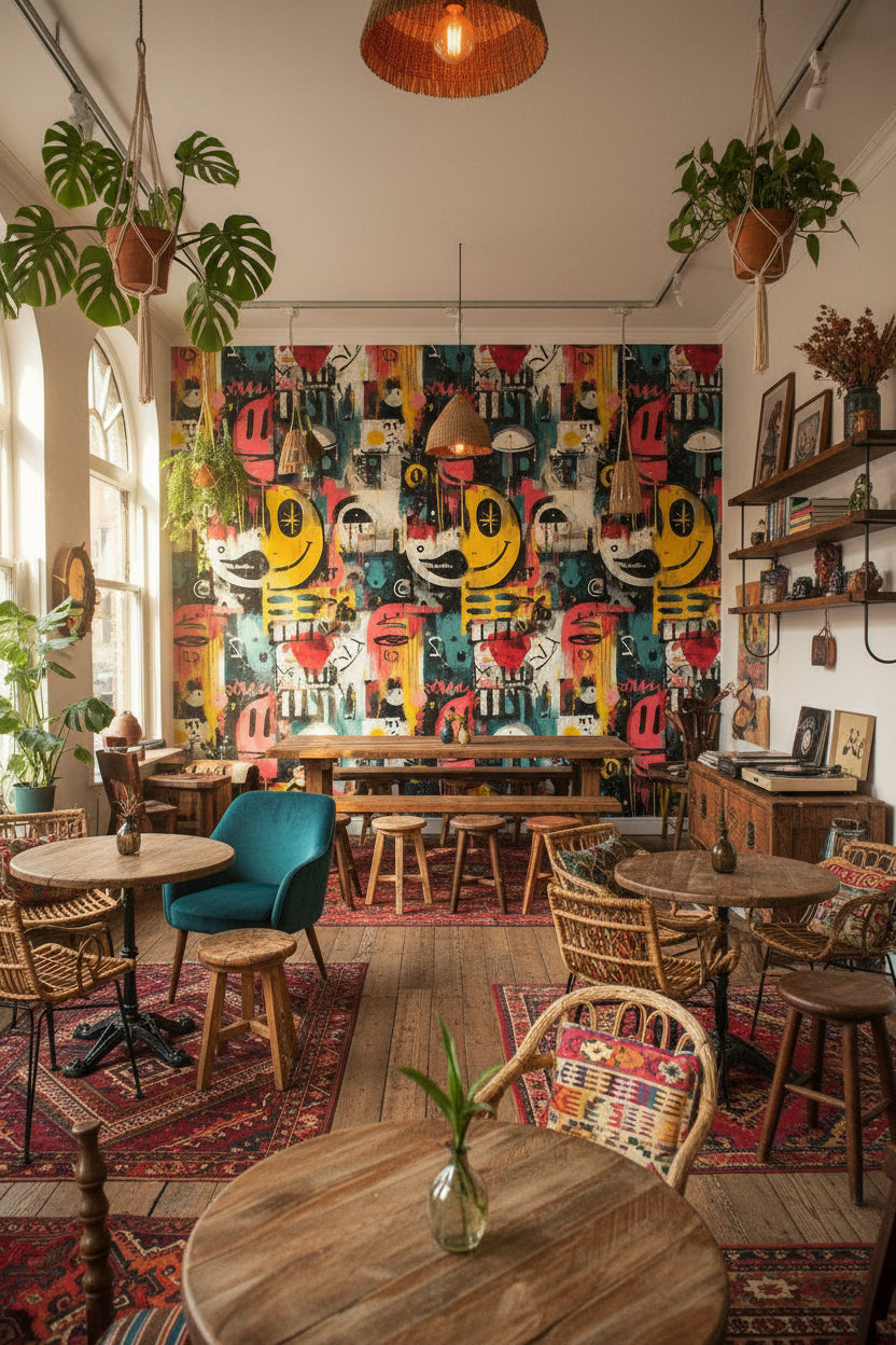 Geometric Wallpaper Artistic Vibrant Wall Mural