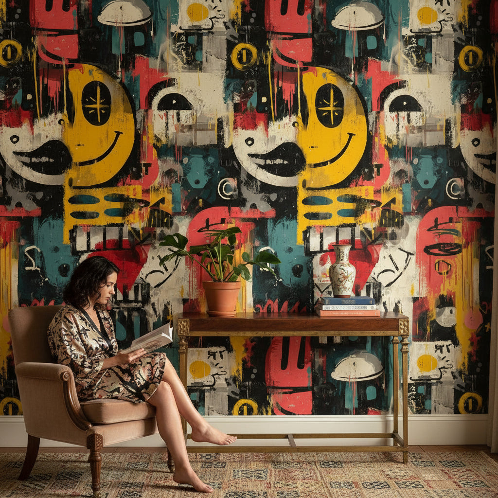 Geometric Wallpaper Artistic Vibrant Wall Mural