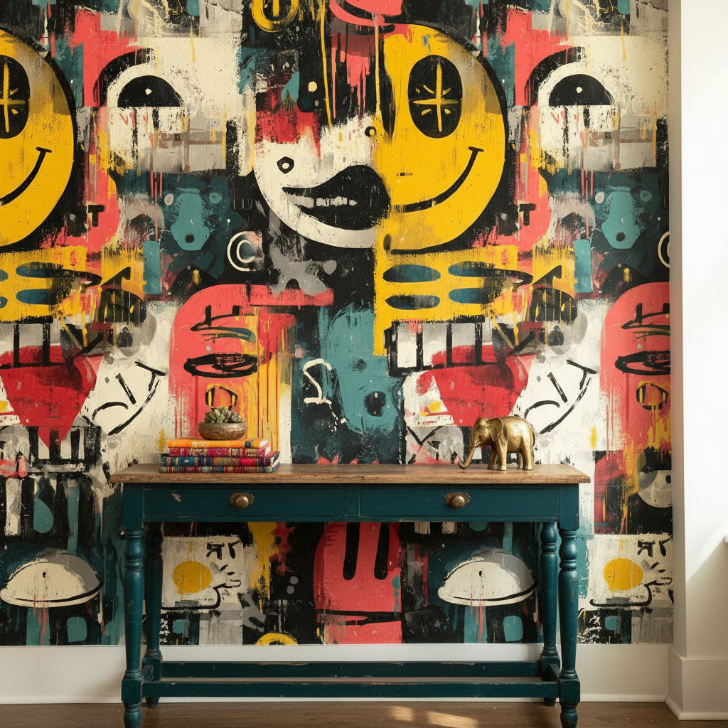 Geometric Wallpaper Artistic Vibrant Wall Mural