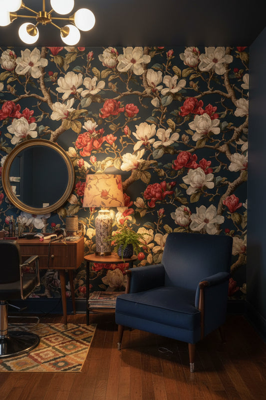 Floral Wallpaper Vintage Botanical Decorative Mural